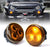 Amber/Smoke LED Front Turn Signal Lights for 2007-2018 Jeep Wrangler JK JKU Turn Lamp Fender Side Maker Parking Lights (2pcs/set)