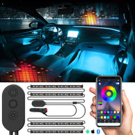 Car Interior & Strips Lights with App and Remote Control Waterproof LED Atmosphere Car Lights Come with 48 LED Chip 8.8ft Length Indoor Lights