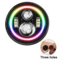 1Pc 7" Rotating RGB Halo LED Headlight (3 Pin Black)