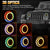 7" RGB 3D LED Lens Halo Rotating Headlights For 1997-2023 Jeep Wrangler TJ LJ JK JKU JL JLU (2pcs/set)