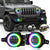 9" Rotating Series 3D LED Lens Halo Headlights + 4" Rotating Series Fog Lights Combo Kits for 2018-2023 Jeep Wrangler JL JLU & Jeep Gladiator JT