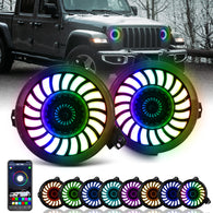 9"Rotating Series 3D LED Lens Halo Headlights with Turn Signal For 2018-2023 Jeep Wrangler JL JLU & Jeep Gladiator JT (2pcs/set)