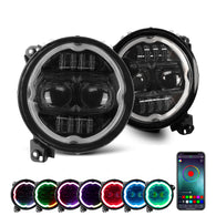 9 inch Rotating Series RGB Halo Headlights with DRL & Turn Signal for Jeep Wrangler JL/JLU & Jeep Gladiator JT