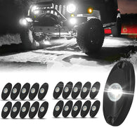 20 Pods LED Rock Lights for Off Road Truck RZR Auto Car Boat ATV SUV